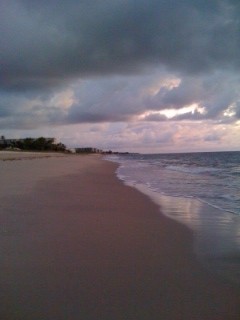 Cloudy beach morning