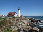 Maine shore and lighthouse